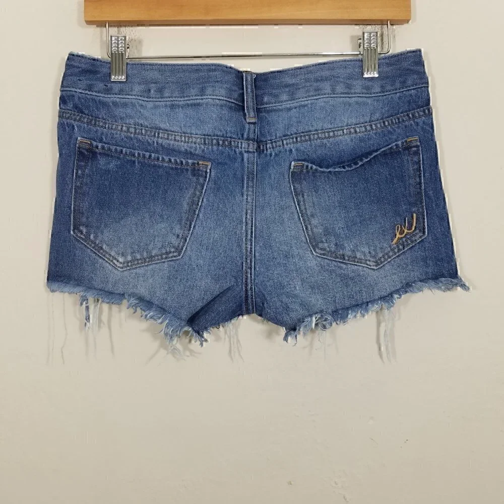 Express Distressed Jean Shorts Blue Size 0
